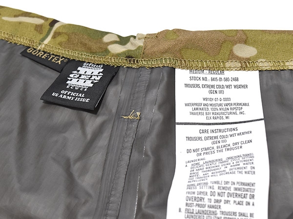 米軍実物 ECWCS GEN3 LEVEL6 ゴアテックス パンツ M-R マルチカム ARMY 