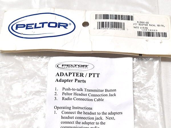 米軍実物 PELTOR PTT スイッチ アダプター 無線機 MBITR PRC-148